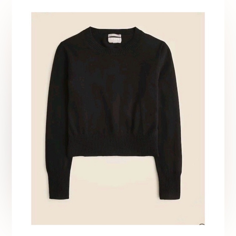 J. Crew Cashmere Shrunken Crewneck Sweater Long Sleeve Black BG654 XL- SEE PICS - Picture 2 of 11